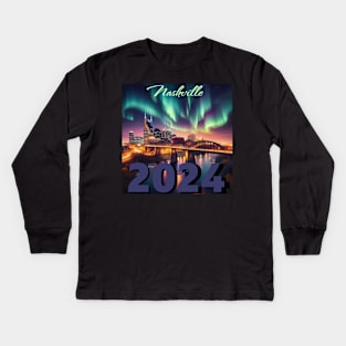 Northern Lights Nashville 2024 Kids Long Sleeve T-Shirt